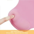 thumbnail image 3 of nipocaio Office Mousepad with Gel Wrist Support - Ergonomic Gaming Desktop Mouse Pad Wrist Rest - Design Gamepad Mat Rubber Base for Laptop Computer (Pink), 3 of 5