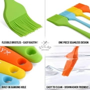 Zulay Kitchen 4 Pieces Assorted Pastry Brush Heat Resistant Silicone Basting Brush Flexible Bristles