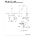 thumbnail image 2 of Kingston Brass KB3615GL Deck Mount Lavatory Faucet with Handle & Retail Pop-Up, Oil Rubbed Bronze, 2 of 2