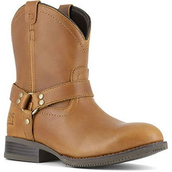 FRYE Supply Women's Harness Steel Toe Pull On Work Boot Brown - FR40602F