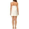 thumbnail image 3 of INSPIRE CHIC Women's Mother's Day Lounge Dresses Satin Nightgowns V Neck Spaghetti Strap Cami Pajamas Shirt Night Dress XS White, 3 of 5