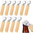 thumbnail image 1 of Abrebotellas, 10 piezas Mango de madera Abridor de botellas de cerveza portátil duradero Abrebotellas de madera natural Gran regalo para hombres JM, 1 of 5