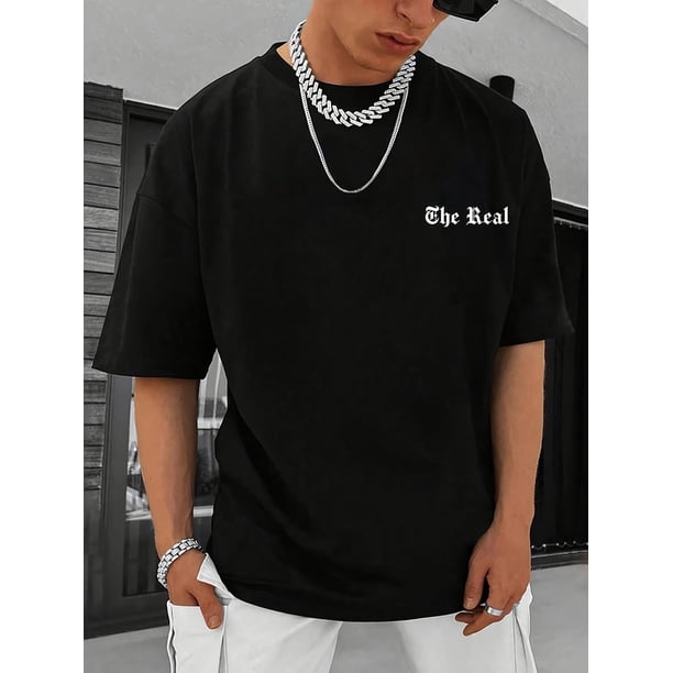 Men's Casual Knit T-Shirt with Unique Portrait Print - Breathable , Round Neck, Summer Fashion