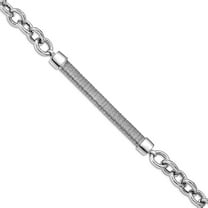 925 Sterling Silver Rhodium Plated Fancy With 1inch Bracelet 7 Inch Link Bracelet for Women