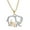 Golden, variant on Jiaroswwei Mother's Day Gift Creative Cute Animal Double Elephant Pendant Necklace Jewelry