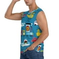 thumbnail image 3 of Bixox Men's Transportations With Cute Animals Printed Shirt Sleeveless Fitness Tank Top-Large, 3 of 7