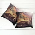 thumbnail image 2 of Ambesonne Gothic Throw Pillow Cover 2 Pack, Fantasy Castle Village, 20", Purple Cream, 2 of 6