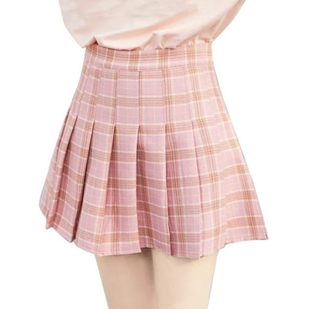Women Girls High Waist Pleated Min Skirt School Uniform Cheerleading Costume