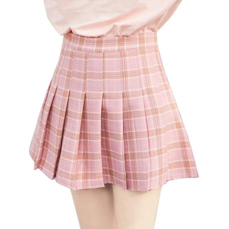 Pleated Cheerleading Skirt - Women Girls High Waist Pleated Min Skirt School Uniform Cheerleading Costume