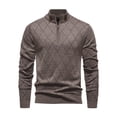 thumbnail image 3 of Men's knitted top,sweater, long-sleeved pullover with zipper, pure color stand collar spring and autumn jacket, 3 of 8