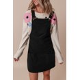 thumbnail image 5 of Wah Elegant Black Pocket Detail Sleeveless Corduroy Mini Dress, 5 of 8