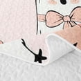 thumbnail image 5 of Homewish Girly Cute Halloween Ghost Quilt Full,Pink Bow Print Full Bedspread Sets,3-Piece, 5 of 7