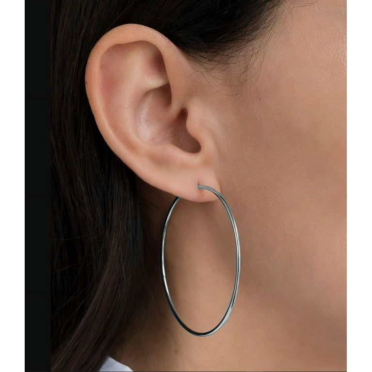 Silver Plain Hoop Earring