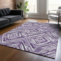 Addison Rugs Chantille Indoor/Outdoor Transitional Diamonds Purple Washable Rectangle Rug, 10' x 14'
