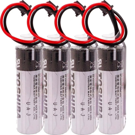4 Pcs ER6V/3.6V ER6VC119A/119B PLC Battery for PLC M70 3.6V 2400mAh Lithium Battery with Black Plug