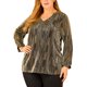 thumbnail image 1 of BluTop Lentejuelas Metálico Cuello En V PurpuriBrillante FiesPaMujer Oro 3XL, 1 of 6