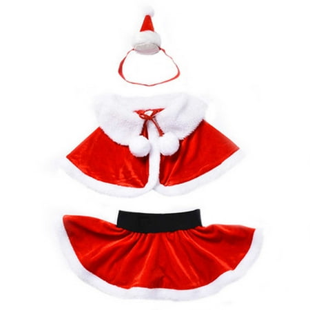 

QIIBURR Baby Christmas Hat Girls Christmas Dress Girls Baby Christmas Cosplay Short Skirt Cloak Christmas Hat Princess Performance Dress Skirt Top Headwear Three Piece Suit Baby Top Hat