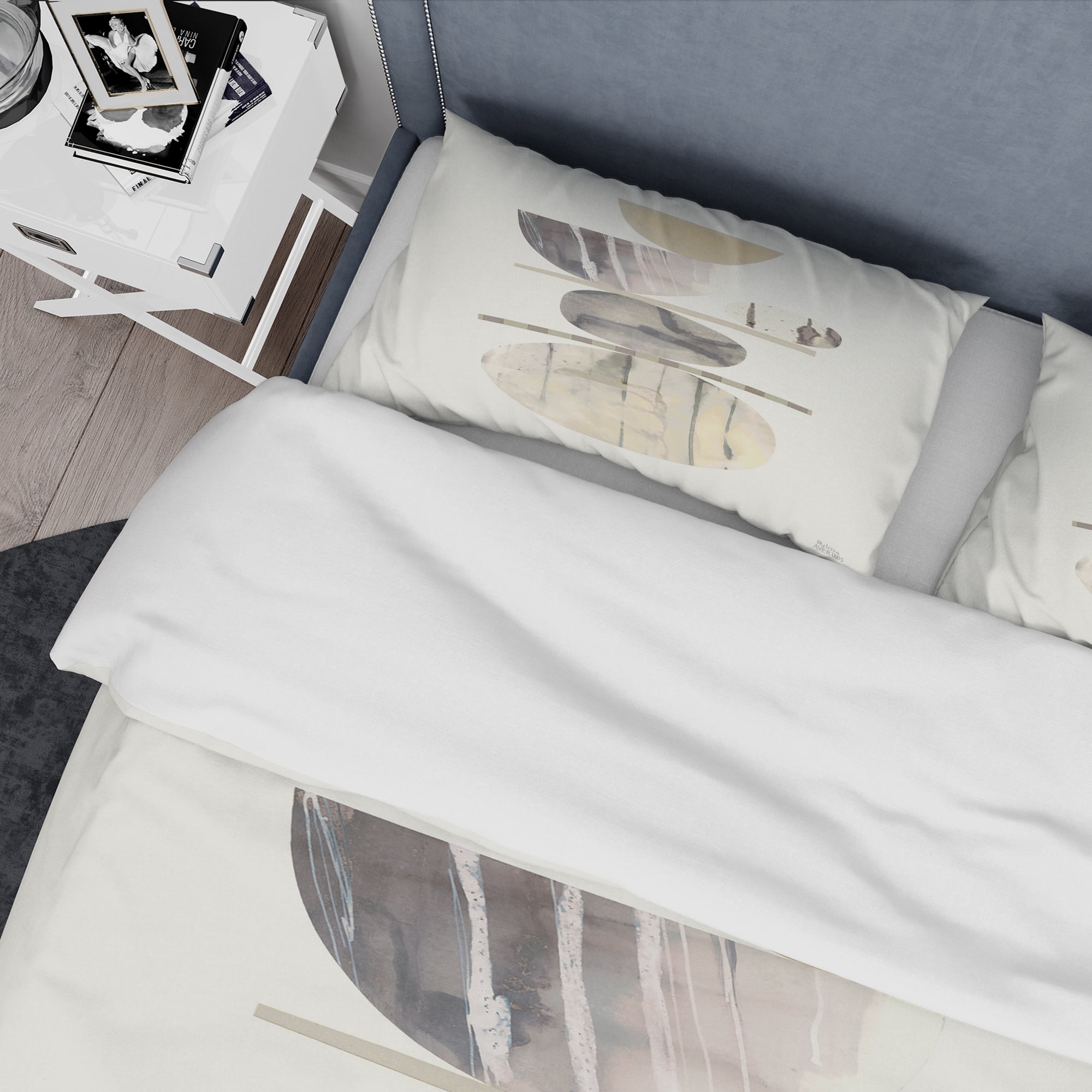 Designart 'Geometric Balance Neutral II' Geometric Duvet Cover Set