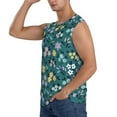 thumbnail image 3 of Goofa Floral Printed Men's Sleeveless T-Shirt - Athletic Gym Workout Tank Top for Men - Moisture-Wicking, UPF 30+ Quick-Dry Muscle Tee-, 3 of 8