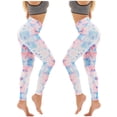 thumbnail image 2 of SELONE Tights for Women Workout High Waist Sports Yogalicious Print Patterned Tie Dye Utility Dressy Everyday Soft Lifting Leggings Capri Jeggings for Women Athletic Leggings for Women 35-Pink M, 2 of 7