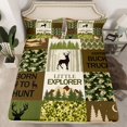 thumbnail image 2 of Feelyou Farmhouse Hunting Men Full Size Sheets, Green Camouflage Abstract Bed Sheets, Deer Animal Sheet Sets, Breathable Home Decor, 4 Pieces, 2 of 7