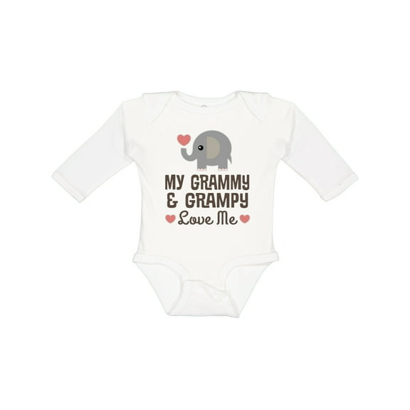 Inktastic My Grammy and Grampy Love Me Boys or Girls Long Sleeve Baby Bodysuit