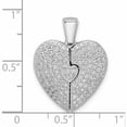 thumbnail image 2 of Sterling Silver Polished Rhodium-Plated Cz Opening Heart Pendant (22.95 X 18.28) Made In China -Jewelry By Sweet Pea, 2 of 6