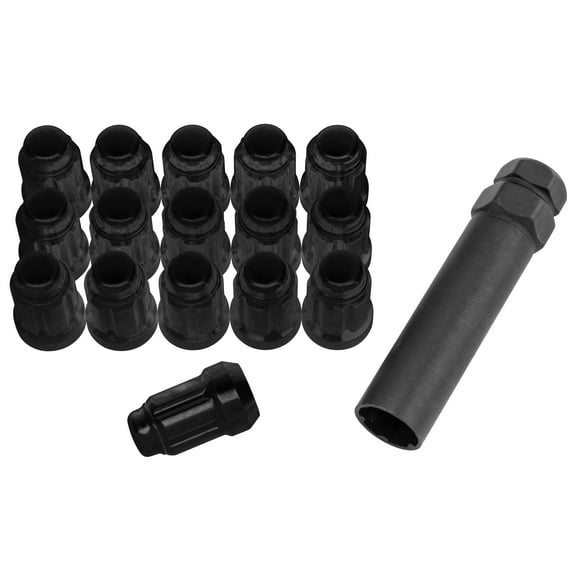Quadboss Spline Lug Nuts (12Mm X 1.25) (Black) RT-GWSPM12125-DB