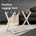 thumbnail image 6 of Costway Set of 2 Folding Metal Luggage Rack Suitcase Shoe Holder Hotel Guestroom withShelf, 6 of 9