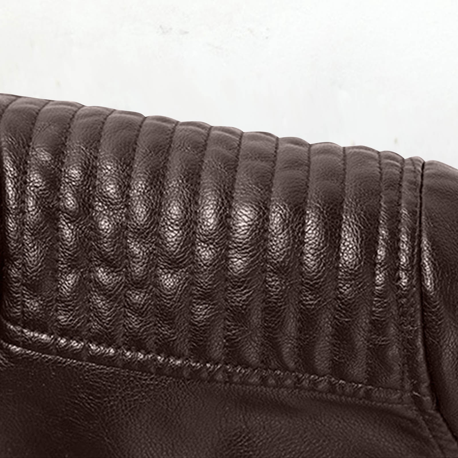 Xzbqbs Men’s Casual Jacket Stand Collar PU Faux Leather Zip-Up Motorcycle Bomber Jacket Classic Fit Lightweight Vintage Jacket