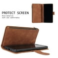 thumbnail image 5 of Galaxy Note20 Wallet Case, Dteck Soft Leather Zipper Wallet Case Magnetic Buckle Horizontal Flip Cover with 5 Card Slots/Photo Pocks For Samsung Galaxy Note 20 / Note20 5G, Brown, 5 of 9