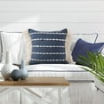thumbnail image 4 of LR Home Denver Cotton Blend Poly Filled Pillow in Blue/Ivory, 20" x 20", 4 of 9