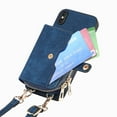 thumbnail image 5 of for iPhone X/XS Wallet Case, Crossbody Phone Purse with Card Holder for Women, Zipper PU Leather Carrying Cover Gift with Shoulder Strap Kickstand Anti-drop for iPhone X/XS - Blue, 5 of 10