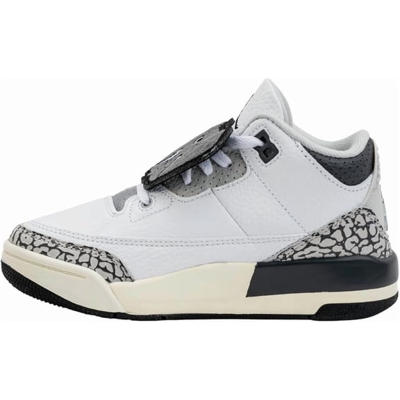 Little Kid's Jordan 3 Retro White/Black-Iron (FB4416 100) - 10.5