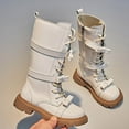 thumbnail image 6 of HAOTAGS High-Top Boots for Girls, Low Heel Zipper Knee High Rhinestones Princess Long Boots Beige 8.5 Little Kids, 6 of 7