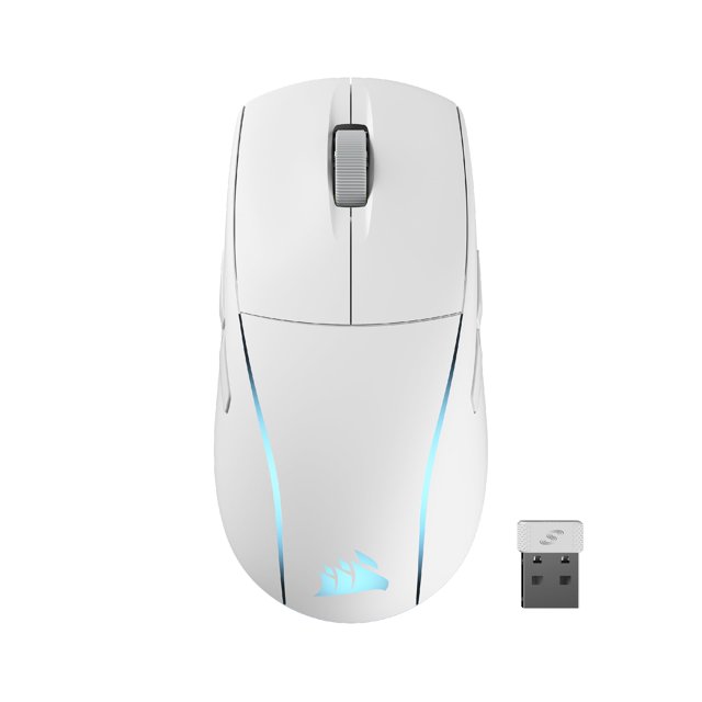Ratón para juegos Corsair M75 inalámbrico RGB 26,000 DPI blanco