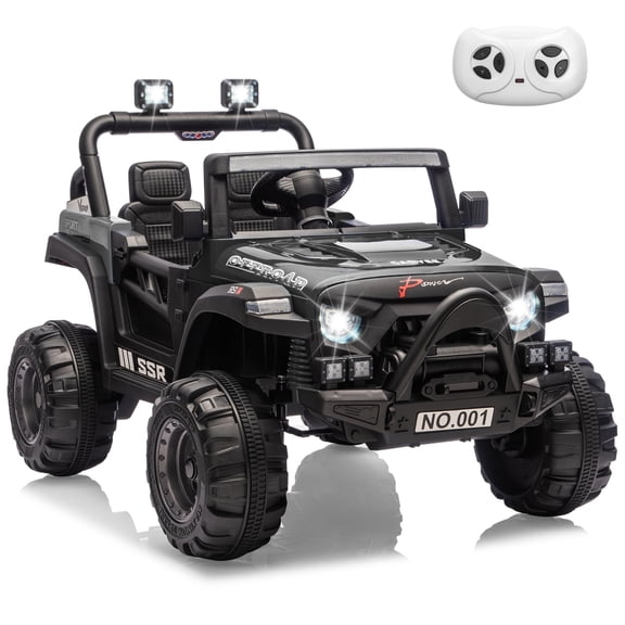 12V Kids Electric Ride-On Car with Remote Control, Spring Suspension, LED Lights, Music, for Ages 3-8
