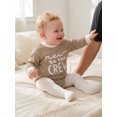 thumbnail image 5 of RUINIXCW New to The Crew Baby Boy Girl Fall Winter Outfit Bubble Romper Newborn Baby Boy Girl Hospital Coming Home Outfit Waffled Striped Letter Long Sleeve Bodysuit, 5 of 8
