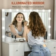thumbnail image 4 of HOMCOM Coiffeuse avec Miroir Éclairé 7 Tiroirs 10 Lumières DEL Blanc, 4 of 10