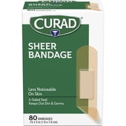 Curad, MIICUR02279RB, Sheer Bandage Strips, 80 / Box, Sheer,Clear