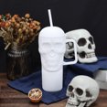 thumbnail image 3 of Way To Celebrate 31.6 oz White Matte Acrylic Skull Tumbler, 3 of 7