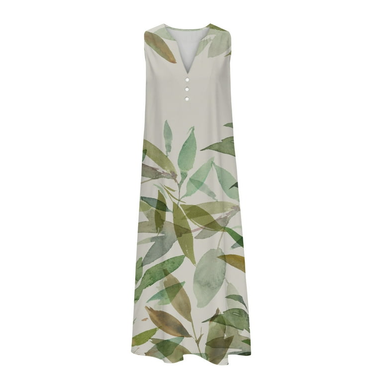 summer casual dress designs Otvok Patlollav Womens Maxi Dress,Women's Summer Casual Dress Design Camis Sleeveless V-Neck Long Dresses, Size: Small, White