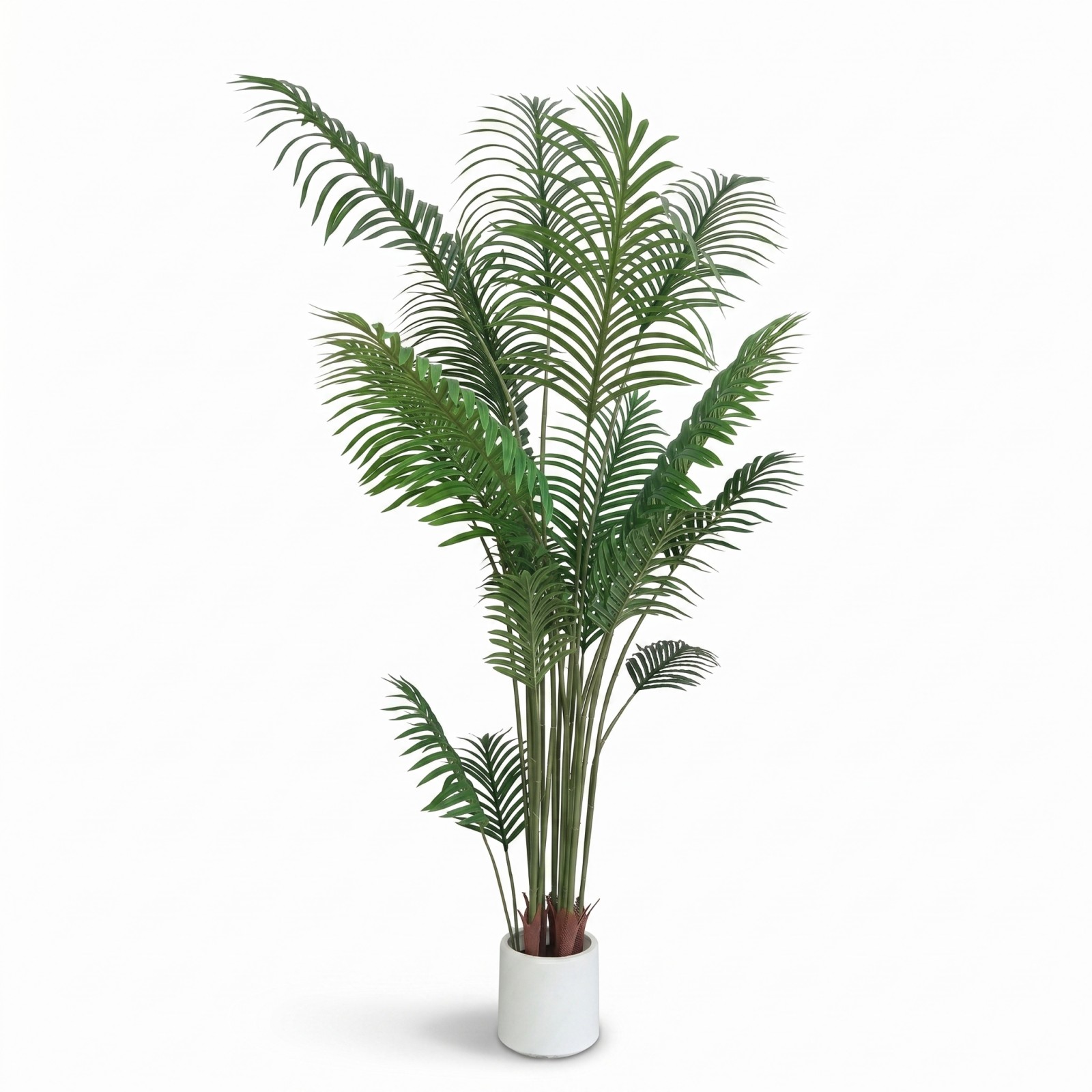 BEAUTYPEAK 6.6FT Artificial Palm Plants Fake Pre Potted Faux Green Tree Tall Fake House Plants Indoor Outdoor Floor Plant
