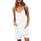 thumbnail image 1 of ICHUANYI Clearance Women's Scoop Solid Neck Sleeveless Casual Short Jumpsuit Rompers With Pockets(White, S) ICHUANYI WER2023080810052, 1 of 7