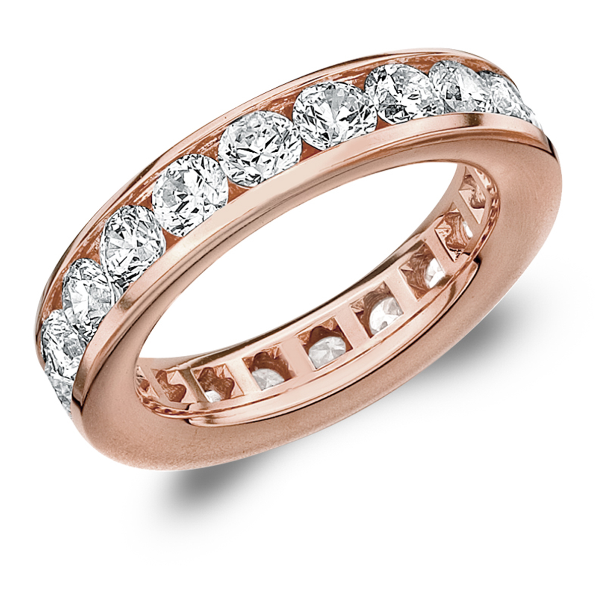 Eternity Wedding Bands 3.0 Carat TW Diamond Eternity Ring in 14K Rose
