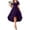 *Purple, variant on ClodeEU Womens V Neck Ruffle Sleeve A Line Midi Dress,Trendy Chiffon Flowy Tiered Dress Pink,Womens Plus L