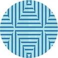 thumbnail image 1 of Ahgly Company Machine Washable Indoor Round Transitional DodgerBlue Area Rugs, 5' Round, 1 of 7