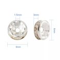thumbnail image 3 of U8MO 1000pcs Silver Plated Iron Rhinestone Metal Beads Rondelle Loose Spacers 6x3mm, 3 of 4