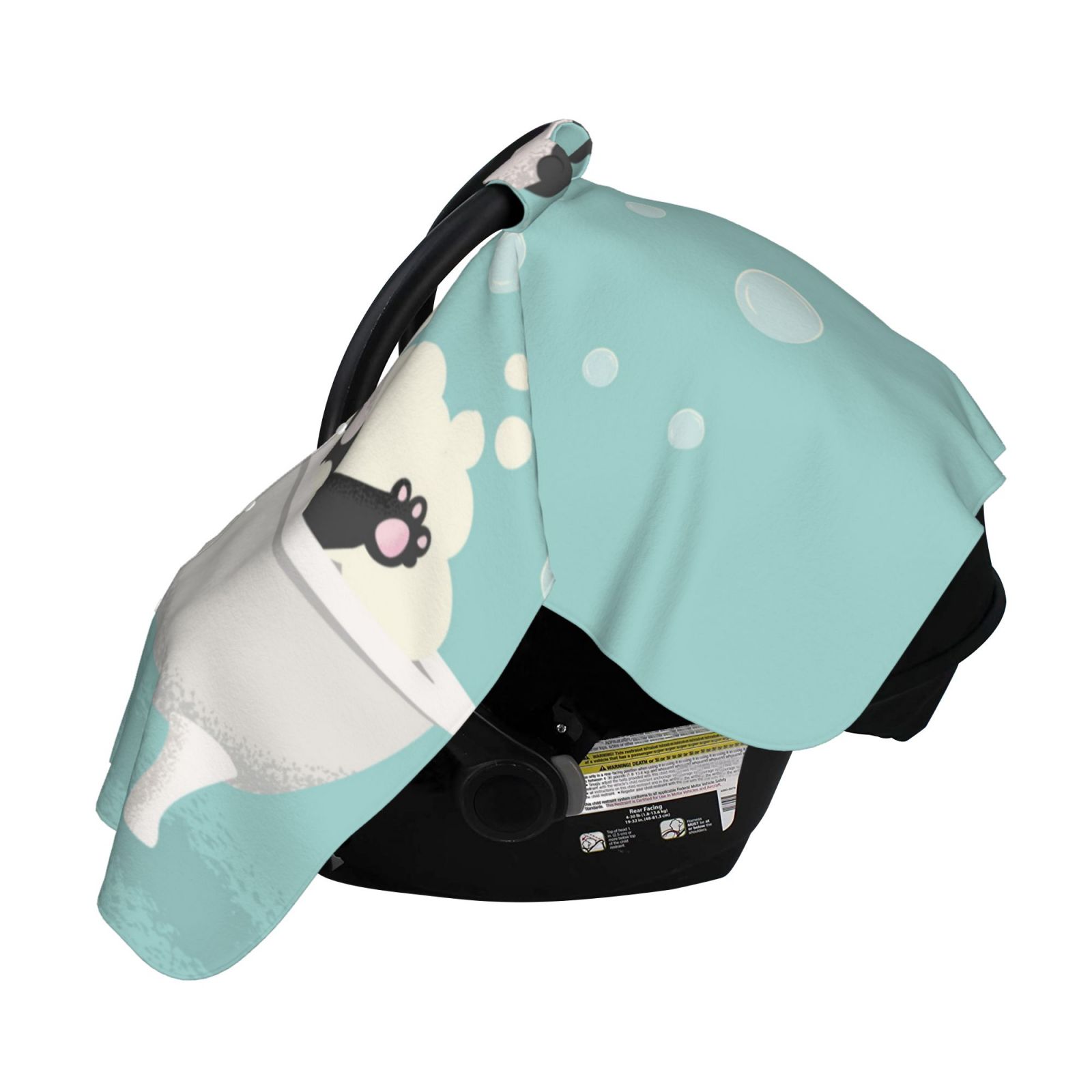 Naloa French Bulldog Taking a Bath Baby Car Seat Cover, Breathable Baby Carrier Cover, Multiuse Baby Carrier Cover & Nursing Breastfeeding Cover