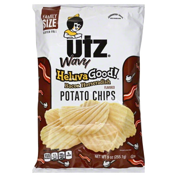 Utz Heluva Good Bacon Horseradish Potato Chips Family Size, 9 Oz